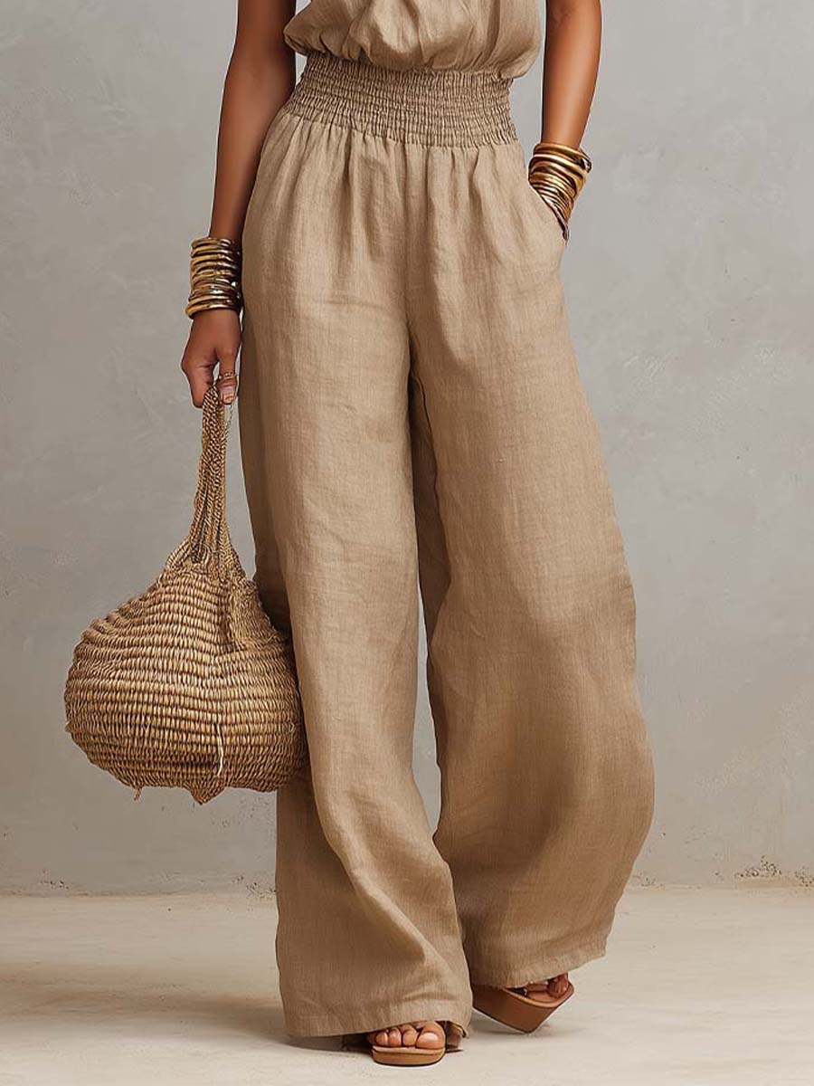 VALERIA | Halternek Jumpsuit met wijde pijpen
