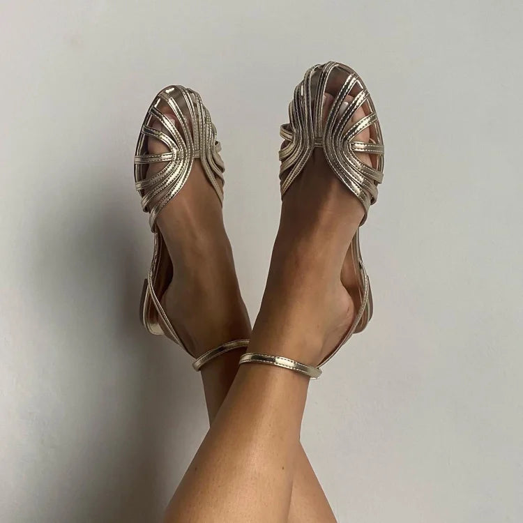 Vittoria™ | Sandalen met gouden juwelen