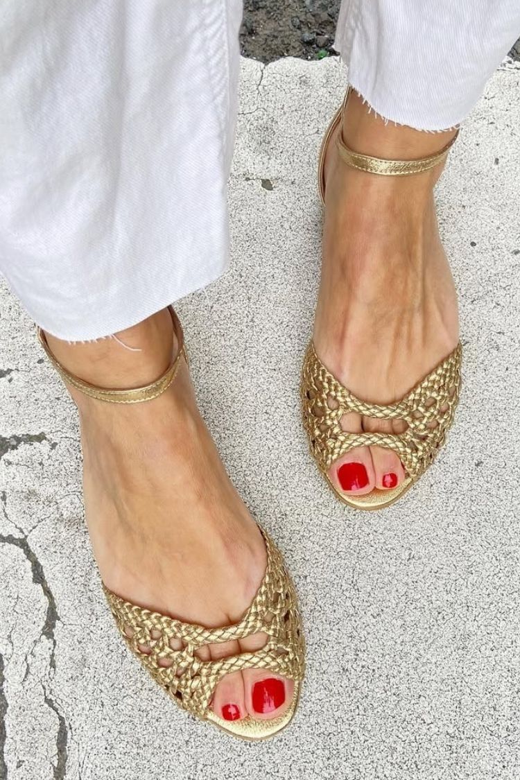 Isadora™ | Gouden Gevlochten Sandalen