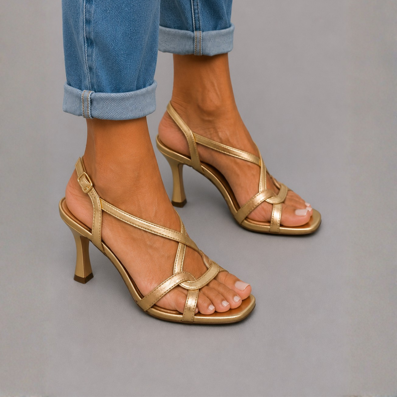 Soleil™ | Gouden sandalen, zomerse charme