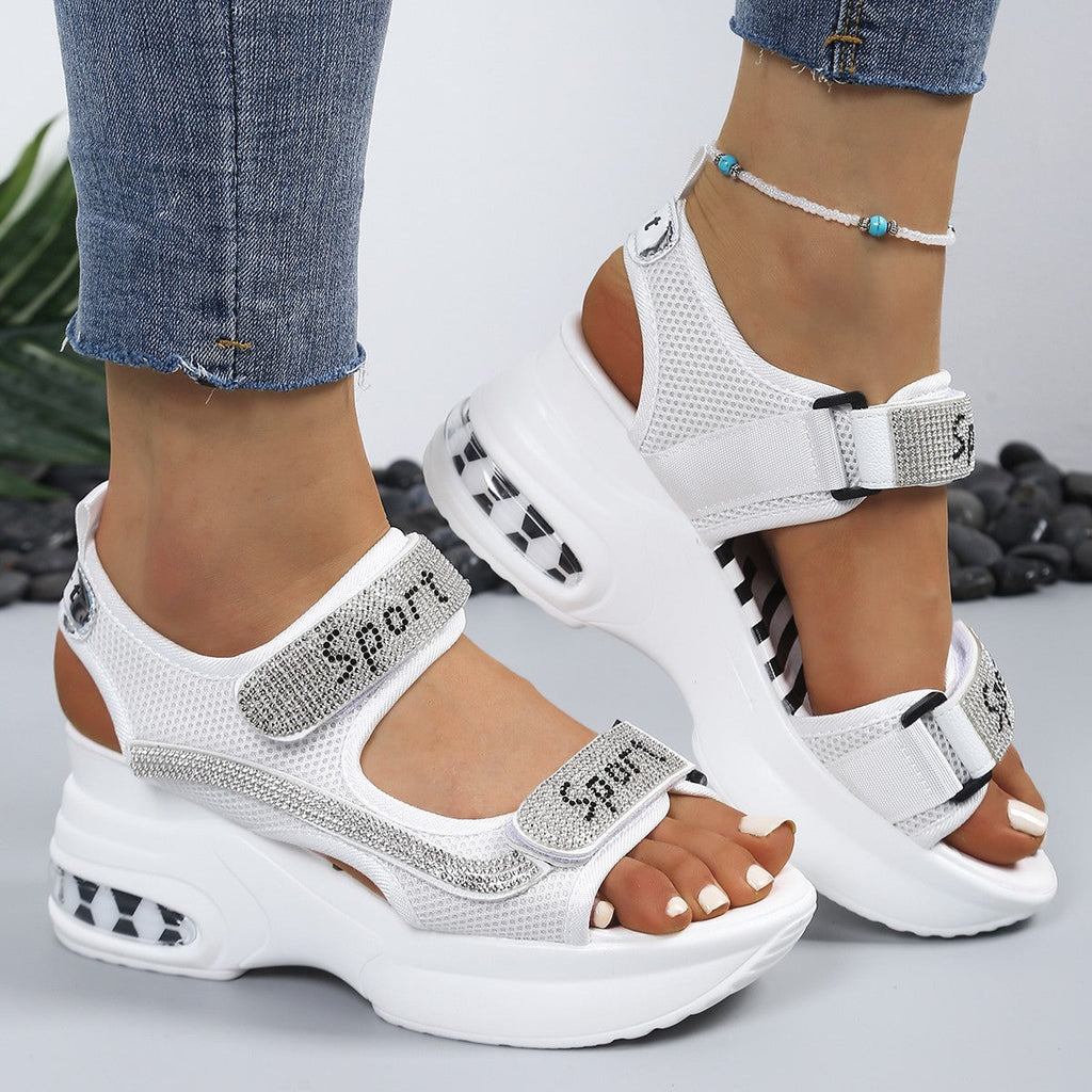 Selena | Elegante Comfort Sandalen met Plateau en Strass