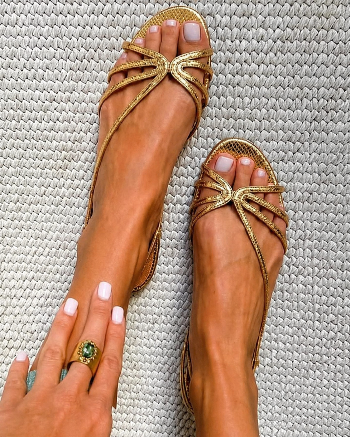 Camille™ | Gouden Sandalen, Zomerse Elegantie