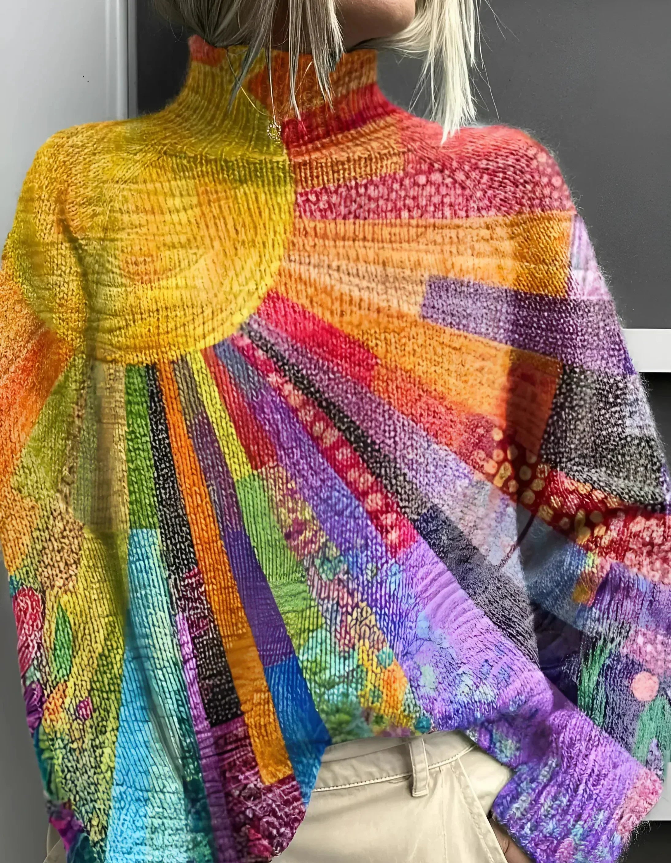 NOËLLE™ | Warm Kleurrijke coltrui