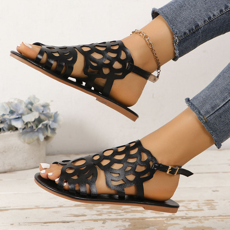 Etnische Platte Sandalen