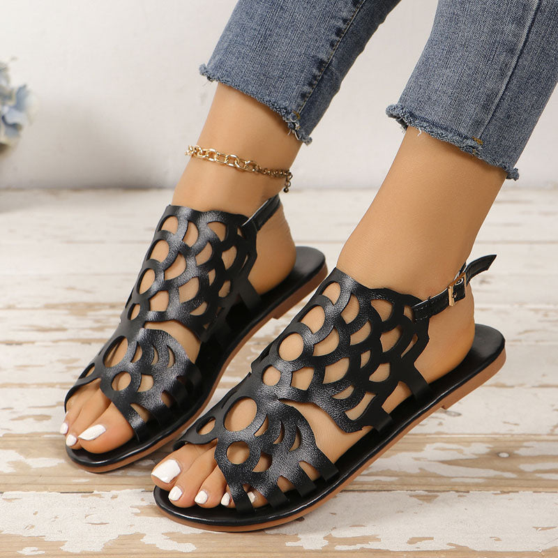 Etnische Platte Sandalen