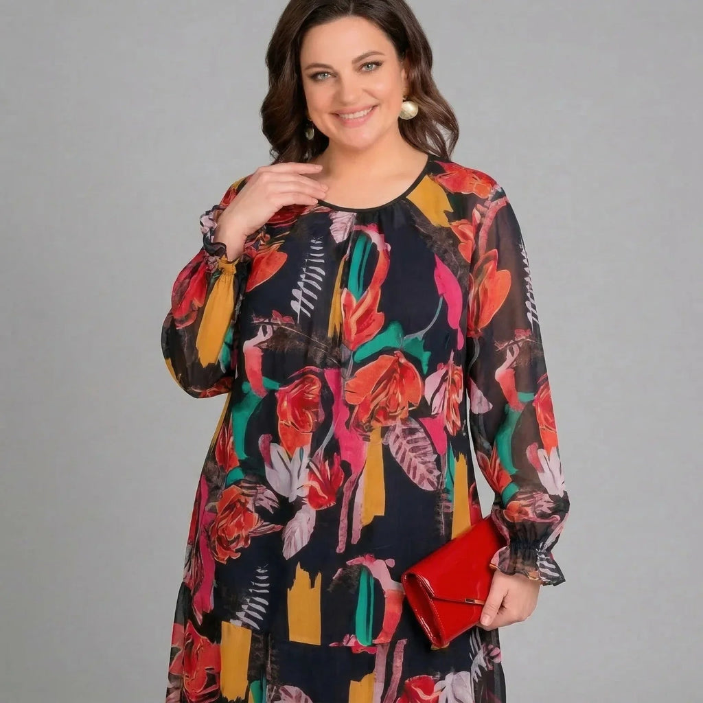 Nina™ | Midi-jurk met Bloemenprint