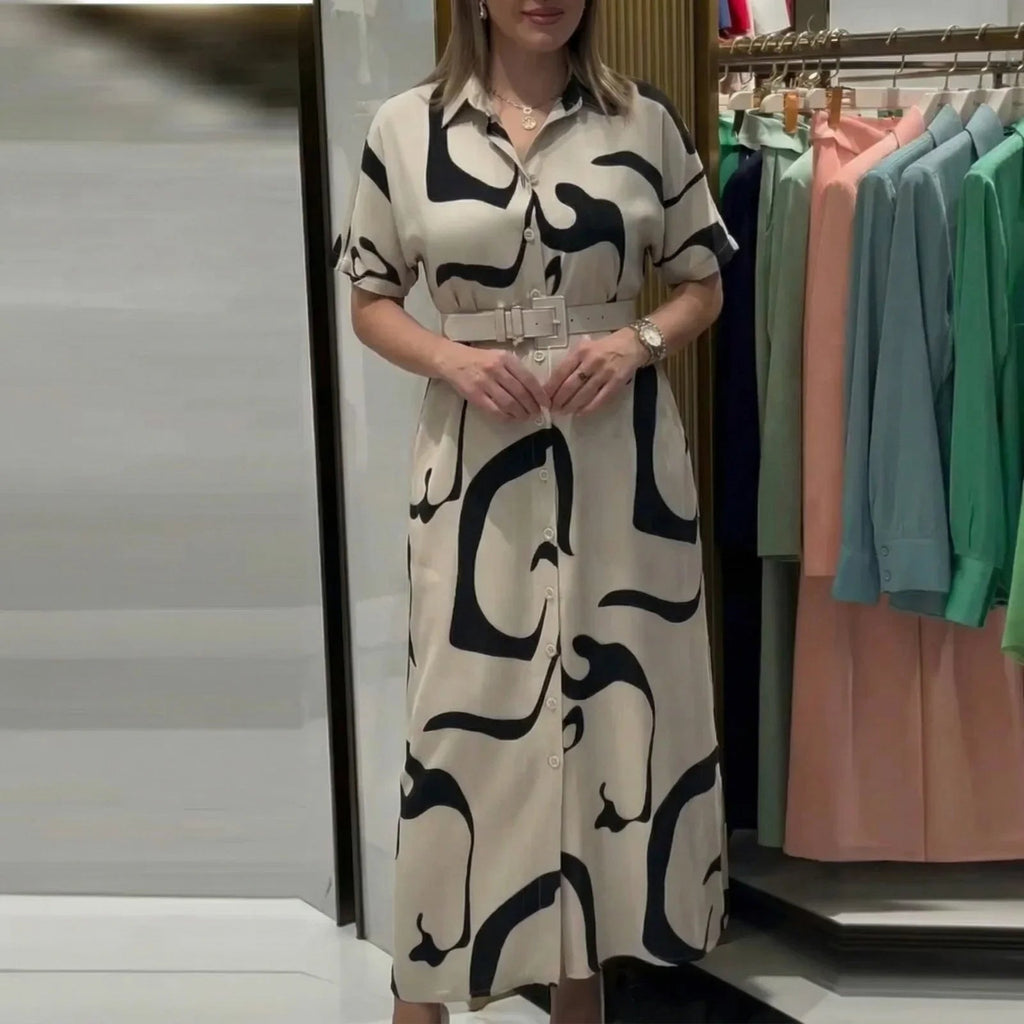 Aria™ | Jurk met Print en Verstelbare Tailleband