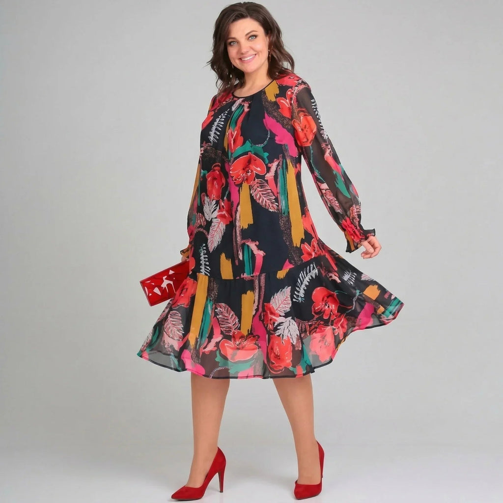 Nina™ | Midi-jurk met Bloemenprint