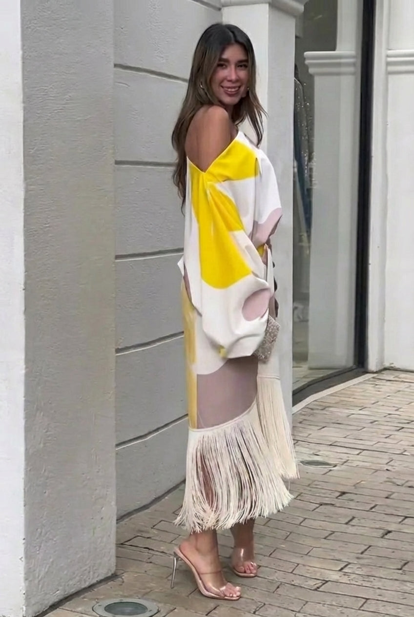 Ella™ | Elegante Jurk met Franjes