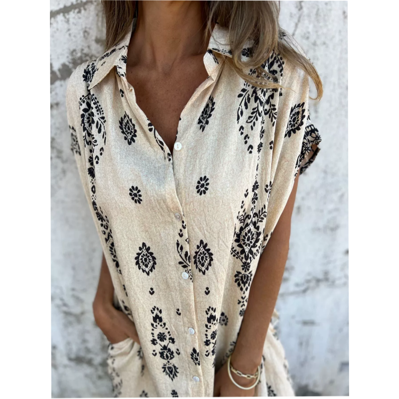Elma™ | Boho Overhemdjurk met Zakken
