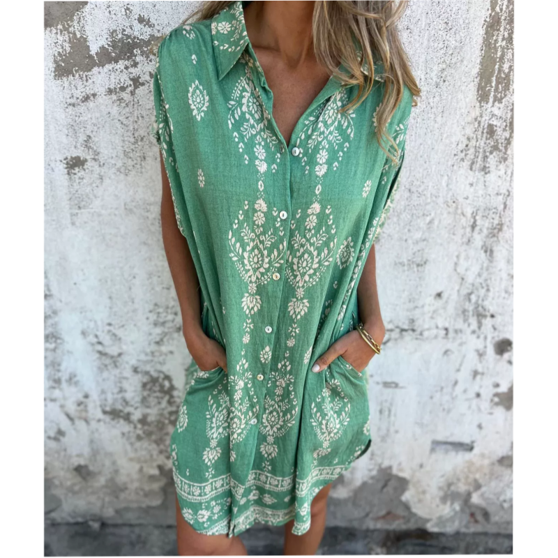 Elma™ | Boho Overhemdjurk met Zakken