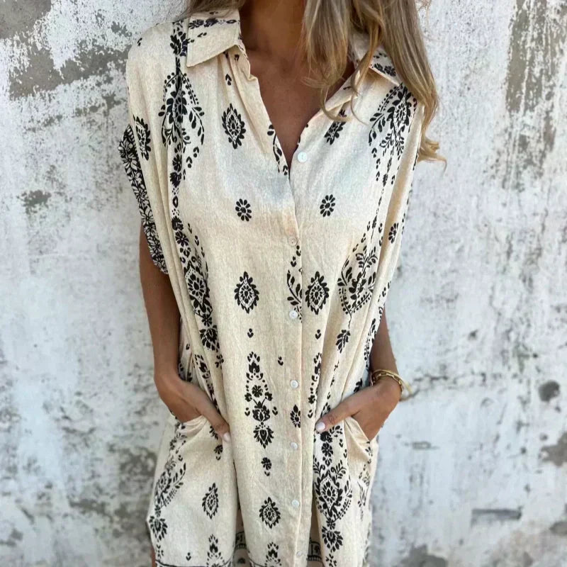 Elma™ | Boho Overhemdjurk met Zakken